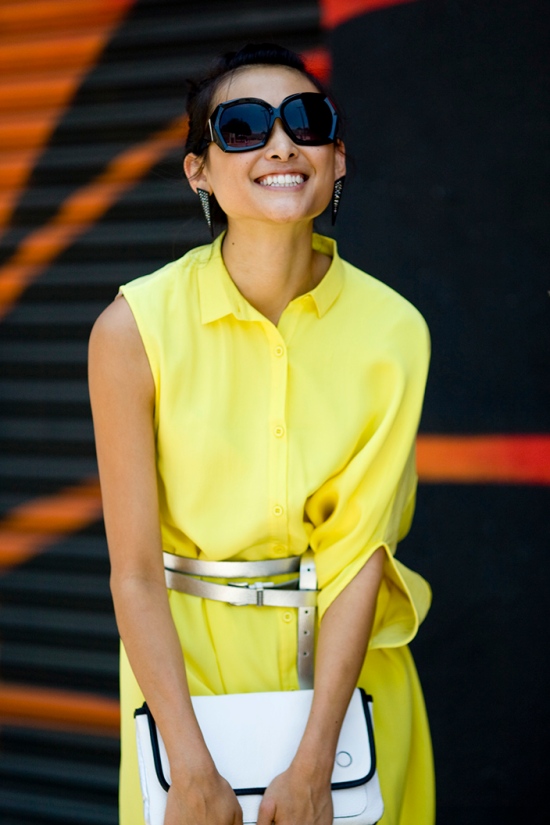 Asos Asymmetric Yellow Silk Dress